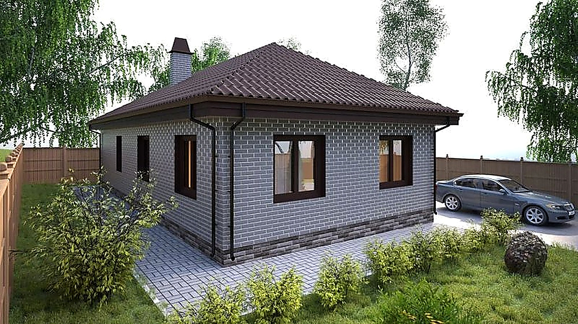 Проект дома из кирпича «Виноградовка»