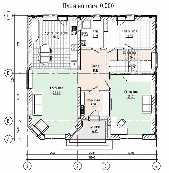 Проект дома из кирпича «Гамильтон-2»
